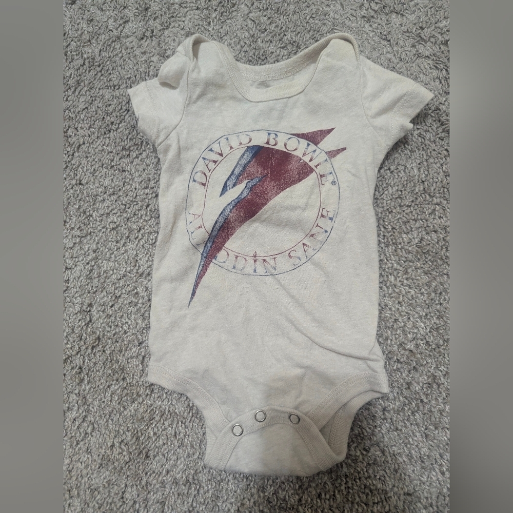 David Bowie Graphic Kids One Piece - Cream